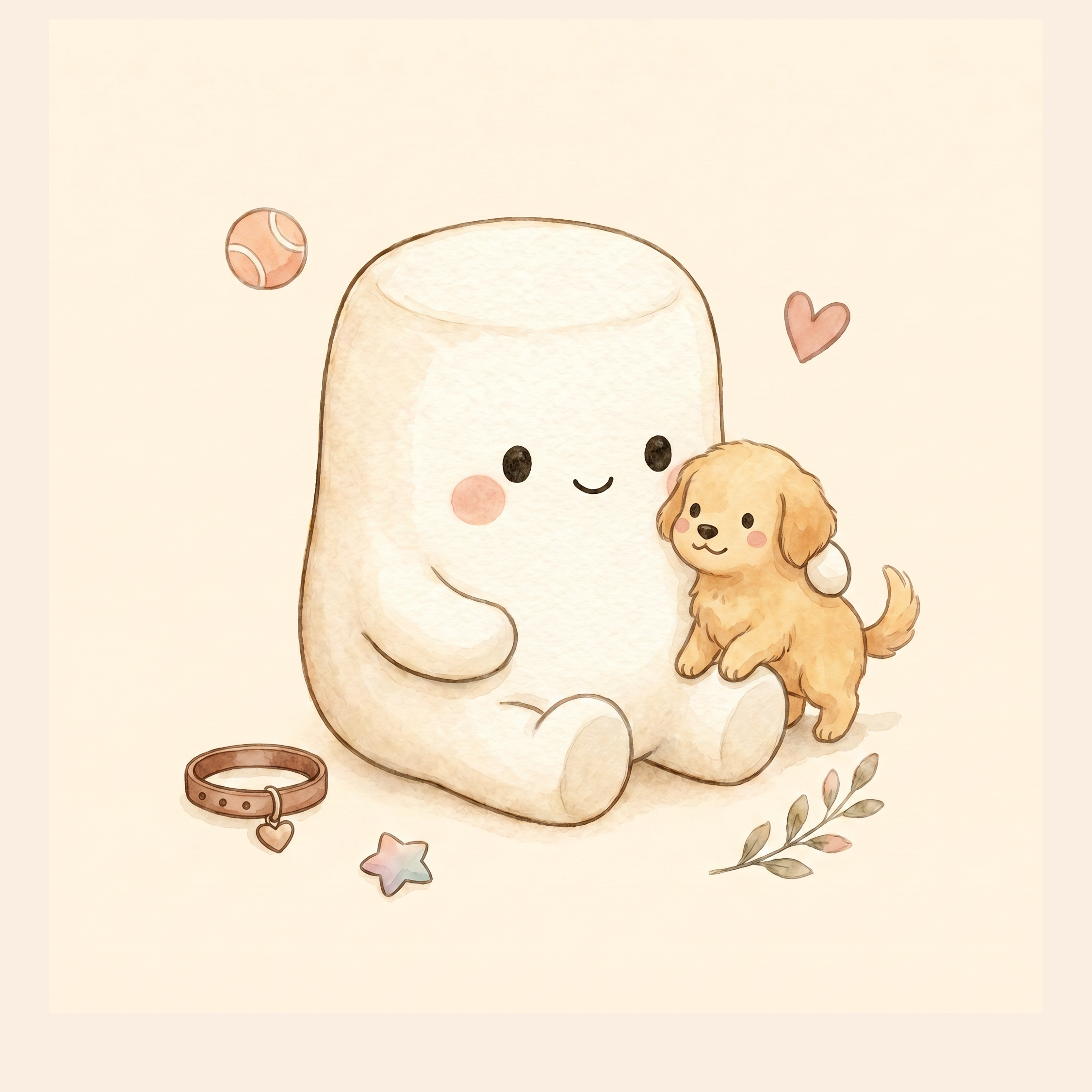 Mochi with a dog.