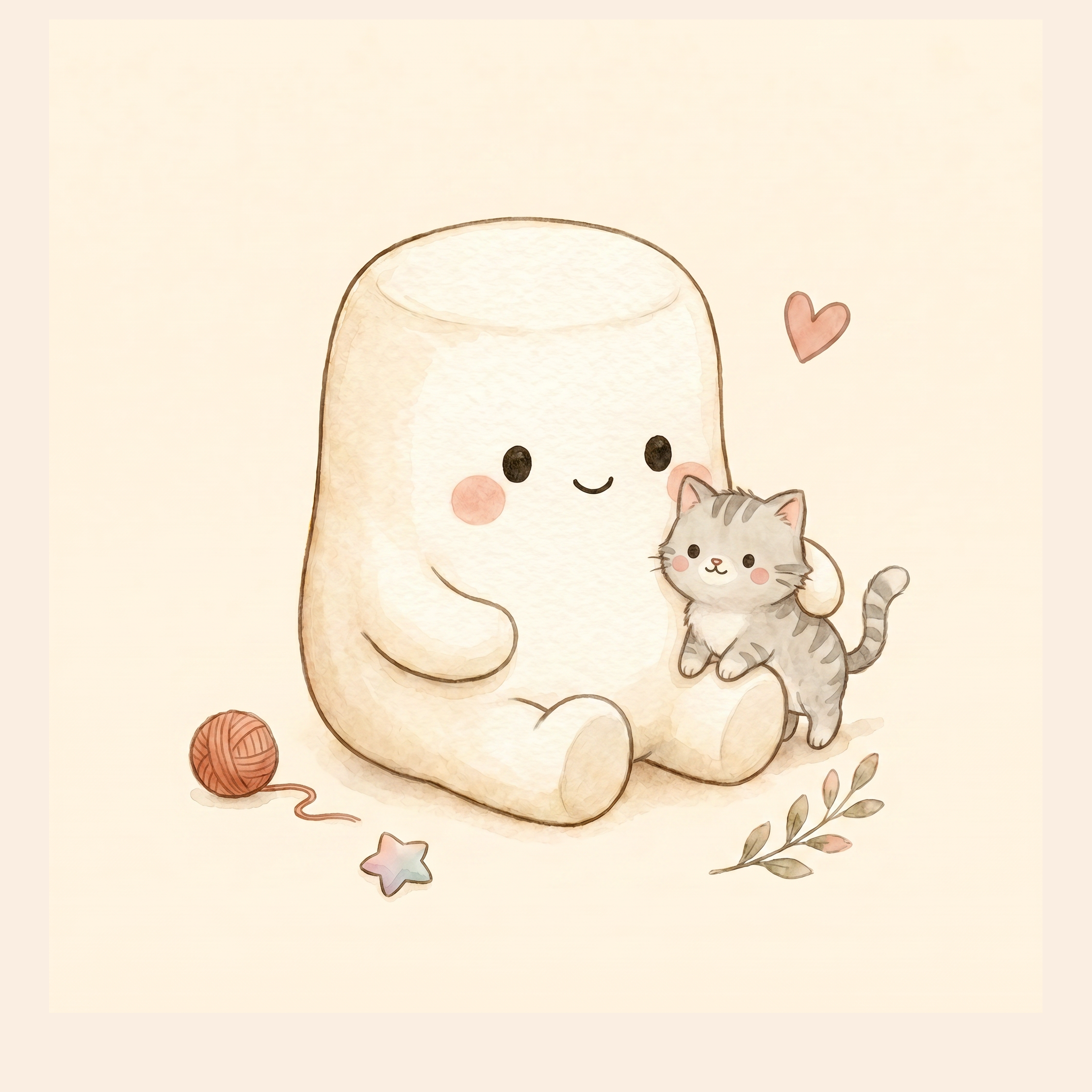 Mochi with a cat.